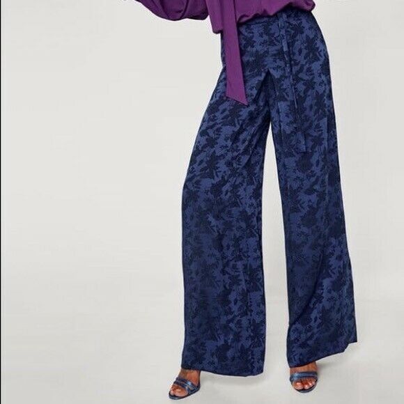 zara floral jacquard pants